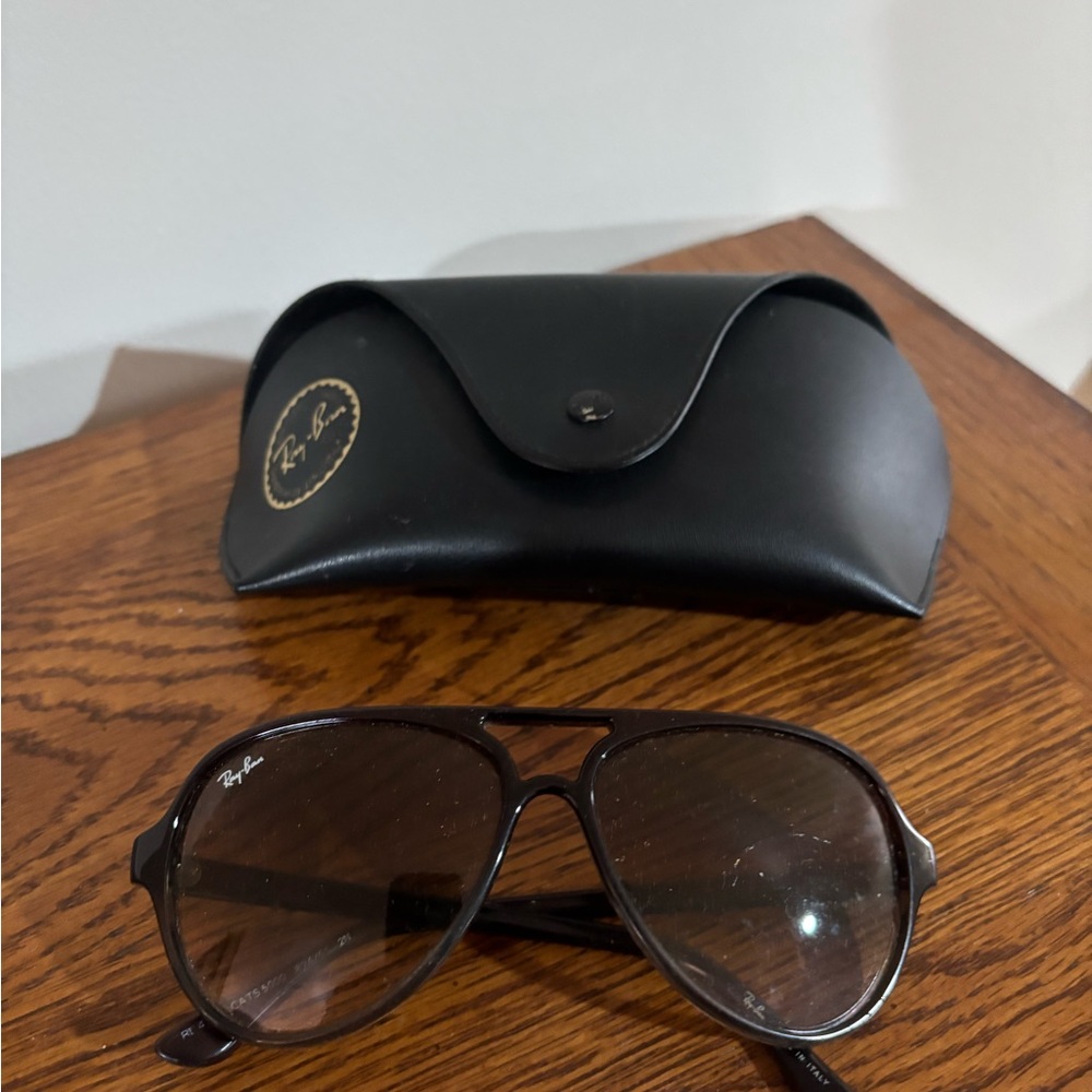 Ray-Ban Dark Brown Cats 500 Aviator Sunglasses